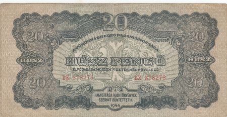 Hongrie 20 Pengö 1944 - Vert
