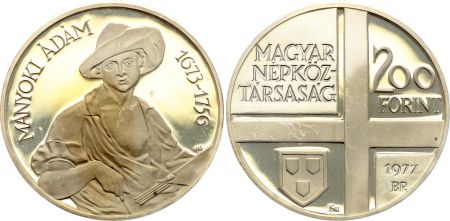 Hongrie 200 Forint - Ádám Mányoki - 1977 - Argent