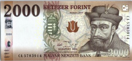 Hongrie 2000 Forint, Gabor Bethlen - 2016 Série CA
