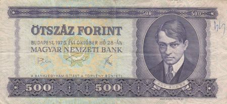 Hongrie 500 Forint 1975 - Ady Endre, Danube