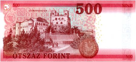 Hongrie 500 Forint Ferenc Rakoczi, Château de Sarospatak - 2018 (2019) - Neuf