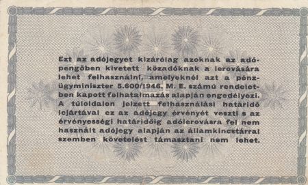Hongrie 500000 Adopengö 1946 - Gris