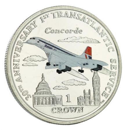 Ile de man 1 Crown Argent colorisé ILE DE MAN 2006 - Concorde