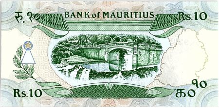 Ile Maurice 10 Rupees,  Parlement, - Pont - 1985 - P.35