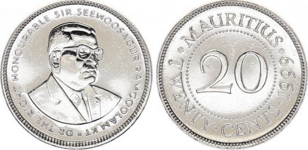 Ile Maurice 20 Cents , Seewoosagur Ramgoolam Kt - 1999