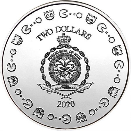 Ile Niue 40 ans Pac-Man - 2 Dollars Argent Niue 2020