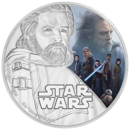 Ile Niue Luke Skywalker - Star Wars - 2 Dollars couleur 2017