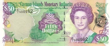 Iles Caïman 50 Dollars 2003 - Elisabeth II - Hutte
