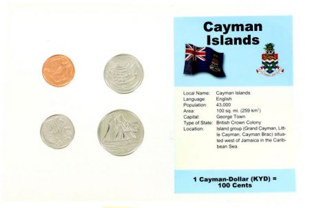 Iles Caïman Blister 4 monnaies ILES CAÏMAN (1 à 25 cents)