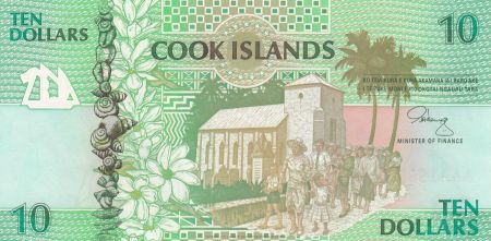 Iles Cook 10 Dollars - Eglise et Fidèles - 1992 - Série AAA