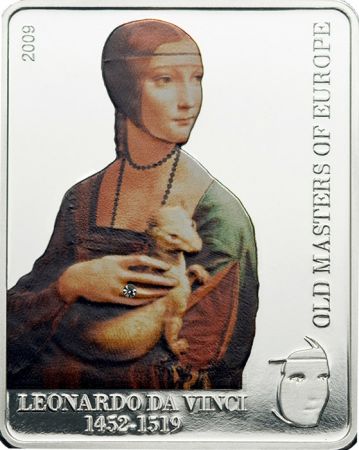 Iles Cook 5 Dollars - 2009 - La Dame à l\'hermine de De Vinci
