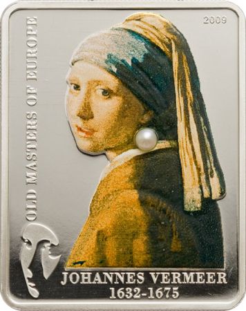 Iles Cook 5 Dollars - 2009 - La Jeune Fille à la perle de Vermeer