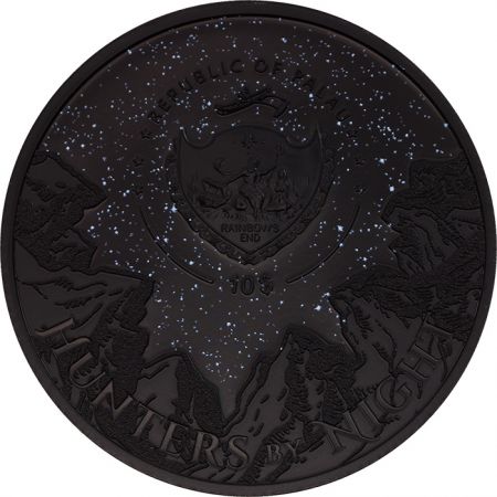 Iles Cook Python - 2 Onces Noir obsidienne Argent - 10 Dollars Palau 2022 - RARE