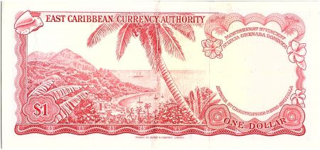 Iles des Caraïbes 1 Dollar Elisabeth II - Plage, cocotier - 1965 - P.13o - TTB+ - Lettre V