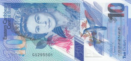 Iles des Caraïbes 10 Dollars Elisabeth II - Polymer - 2019 - Neuf