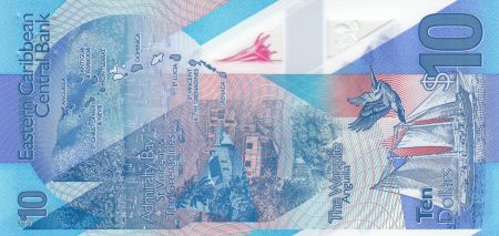 Iles des Caraïbes 10 Dollars Elisabeth II - Polymer - 2019 - Neuf