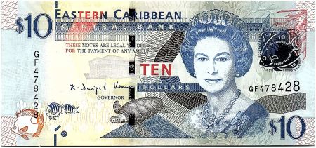Iles des Caraïbes 10 Dollars Elisabeth II - Voilier Warship - St Vincent - 2015 - P.52b - Neuf