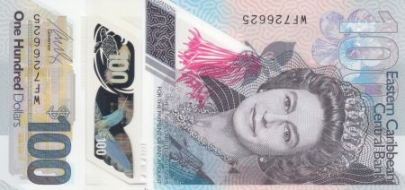 Iles des Caraïbes 100 Dollars Elisabeth II - Polymer - 2019 - Neuf