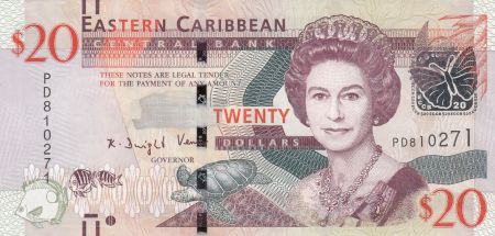 Iles des Caraïbes 20 Dollars Elisabeth II - 2015 - P.53b - Neuf