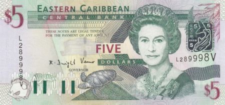 Iles des Caraïbes 5 Dollars - Elizabeth II - Maison de l\'amiral - Saint Vincent (V) - 2003