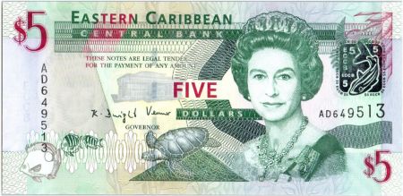 Iles des Caraïbes 5 Dollars Elizabeth II - Amirauté - Saint Vincent - 2008