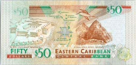 Iles des Caraïbes 50 Dollars Elisabeth II - Fort de Brimstone Hill - 2016