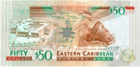 Iles des Caraïbes 50 Dollars Elisabeth II - Fort de Brimstone Hill 2012