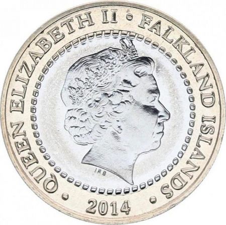 Iles Falkland 2 Pounds Elisabeth II - Bataille des Malouines 1914