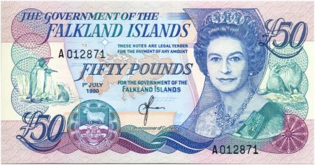 Iles Falkland 50 Pounds, Elisabeth II - Village - 1990 - WPM.16