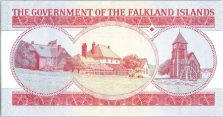 Iles Falkland P.17 5 Pounds, Elisabeth II, pingouins - Village - 2005