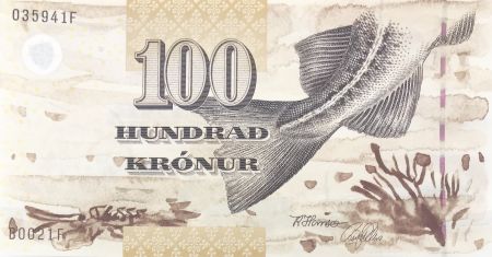 Iles Féroé 100 Kronur - Poisson - 2002 - Série B-F - P.25