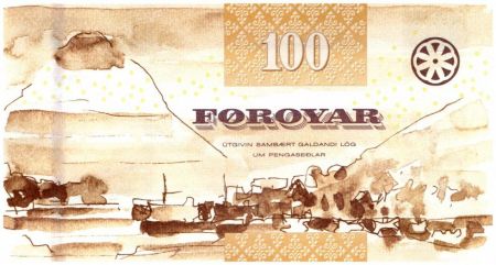 Iles Féroé 100 Kronur, Poisson - Vue de Klaksvik - 2011