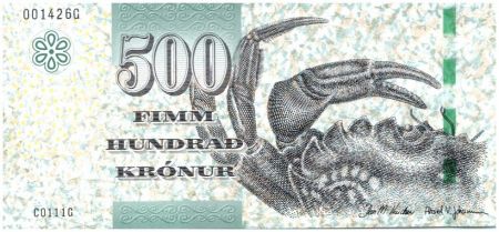 Iles Féroé 500 Kronur, Crabe - Vue de Hvannasundi - 2011