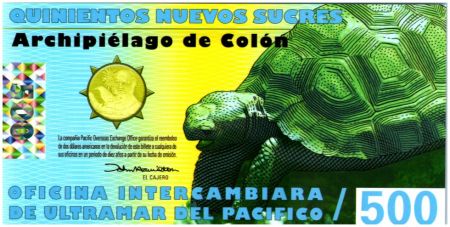Iles Galapagos 500 Sucres, Charles Darwin - Tortues - 2011