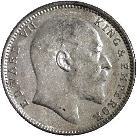 Inde 1 Rupee Edouard VII Roi et Empereur 1906