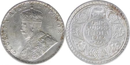 Inde 1 Rupee Georges V Roi et Empereur - 1912