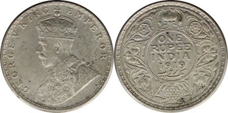 Inde 1 Rupee Georges V Roi et Empereur - 1919
