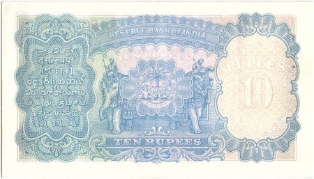 Inde 10 Rupee George VI - Eléphants - 1937