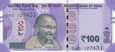 Inde 100 Rupees, Mahatma Gandhi - 2018