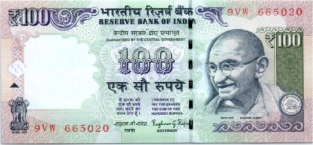 Inde 100 Rupees, Mahatma Gandhi - Montagne - 2016