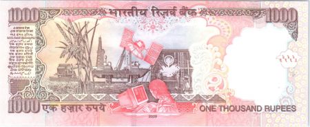 Inde 1000 Rupees, Mahatma Gandhi - Allégorie à l\'économie de l\'Inde - 2009