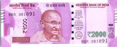 Inde 2000 Rupees, Mahatma Gandhi - Satelite 2016 Série 9BR