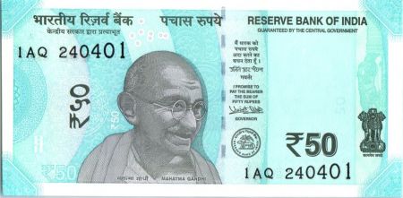 Inde 50 Rupees, Mahatma Gandhi - Hampi 2017 Série 1AQ