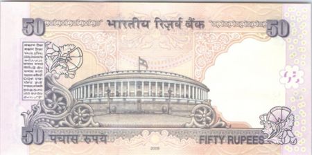 Inde 50 Rupees 2009 - Mahatma Gandhi - Parlement