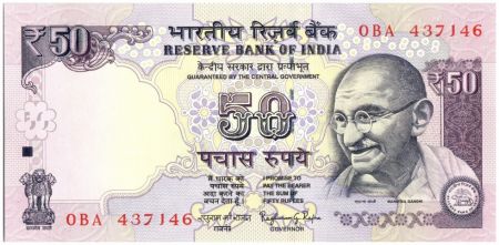 Inde 50 Rupees Mahatma Gandhi - Parlement - 2014