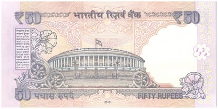 Inde 50 Rupees Mahatma Gandhi - Parlement - 2015
