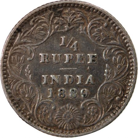 Inde INDE  VICTORIA - 1/4 RUPEE ARGENT 1889 B BOMBAY