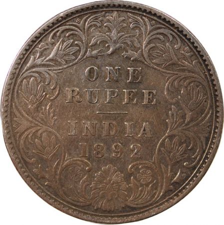 Inde INDE  VICTORIA - 1 RUPEE ARGENT 1892