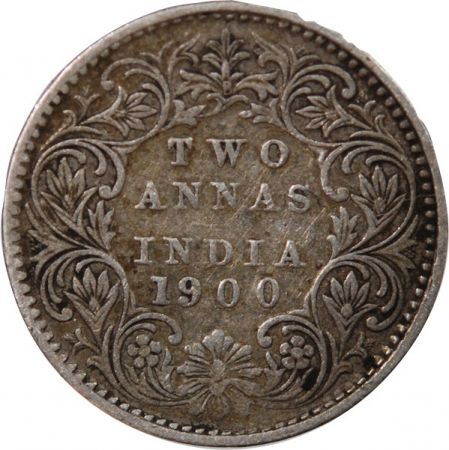 Inde INDE  VICTORIA - 2 ANNAS ARGENT 1900