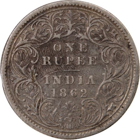 Inde INDE  VICTORIA - RUPEE ARGENT 1862